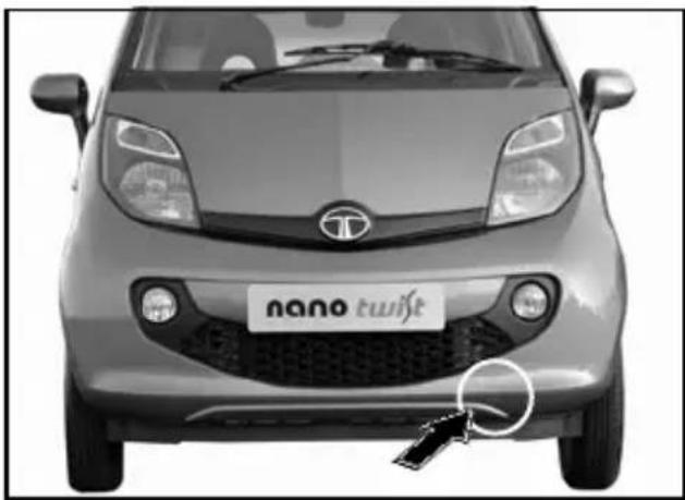 Tata Nano - Securing the towing hook at front: - 1