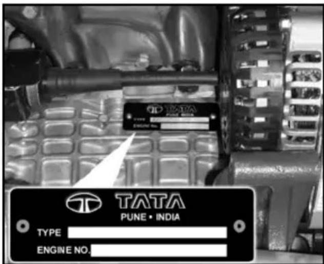 TATA PUNE • INDIA TYPE ENGINE NO.