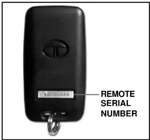 12000044 REMOTE SERIAL NUMBER