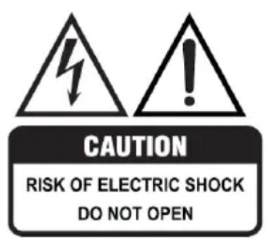 CAUTION RISK OF ELECTRIC SHOCK DO NOT OPEN