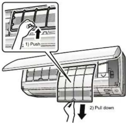 1) Push 2) Pull down