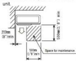 unit. 200mm (8") min 500mm (1/8") min 500mm (1/8") 500mm (1/8") Space for maintenance