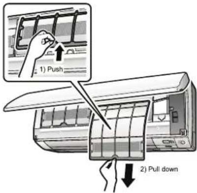 1) Push 2) Pull down
