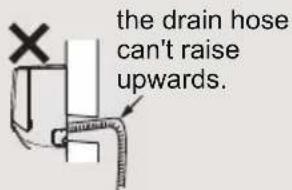 the drain hose can't raise upwards.