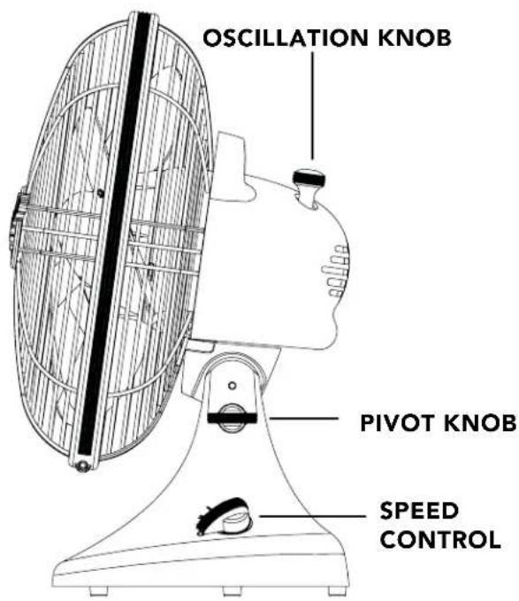 OSCILLATION KNOB PIVOT KNOB SPEED CONTROL