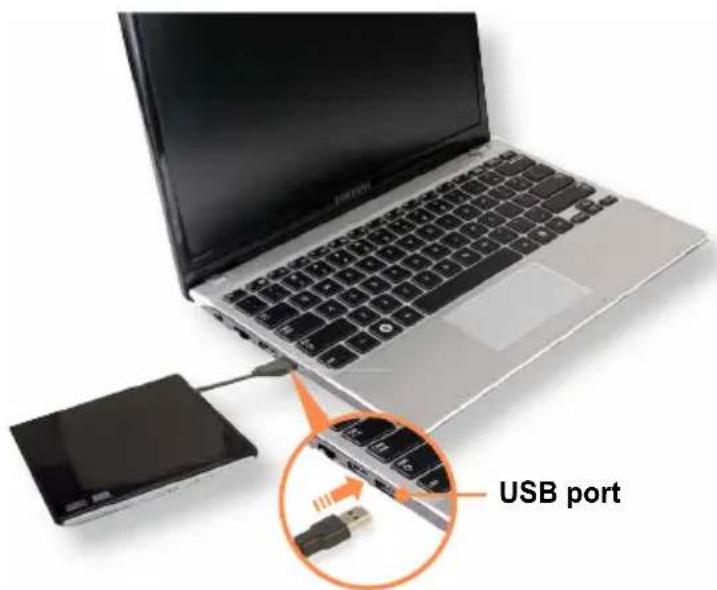 SAMSUNG NP350U2Y - Connecting the CD Drive - 1