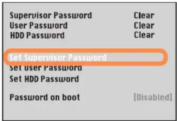 SAMSUNG NP350U2Y - Setting a Supervisor Password - 1