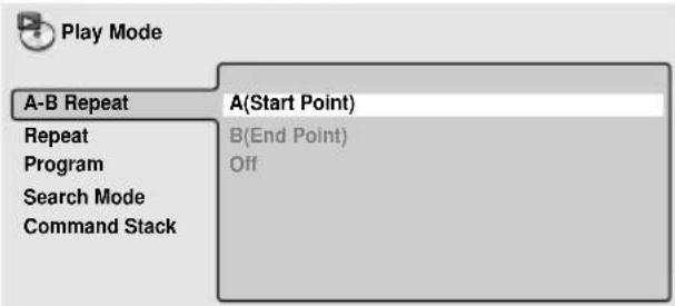 PIONEER DVD-V5000 - Press ENTER on "A(Start Point)" to set the loop start point. - 1