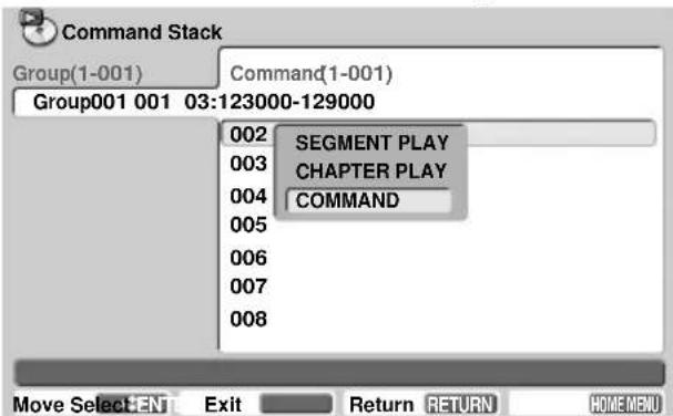 PIONEER DVD-V5000 - Example 6: To loop commands in example 3 — Play title 3, frames 123000 - 129000 — (repeat play) - 2
