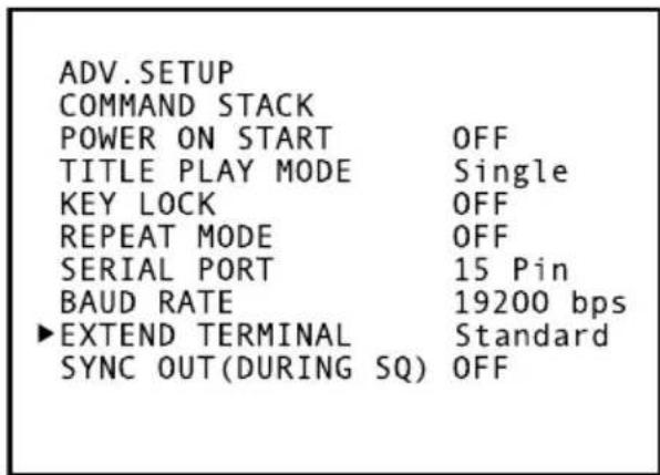 PIONEER DVD-V5000 - Use the ↓ (cursor down) button to select EXTEND TERMINAL. - 1
