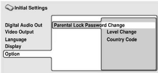 PIONEER DVD-V5000 - Select "Password Change." - 1