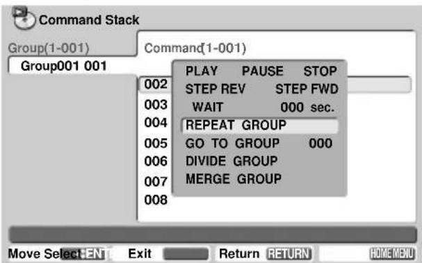 PIONEER DVD-V5000 - Example 6: To loop commands in example 3 — Play title 3, frames 123000 - 129000 — (repeat play) - 3