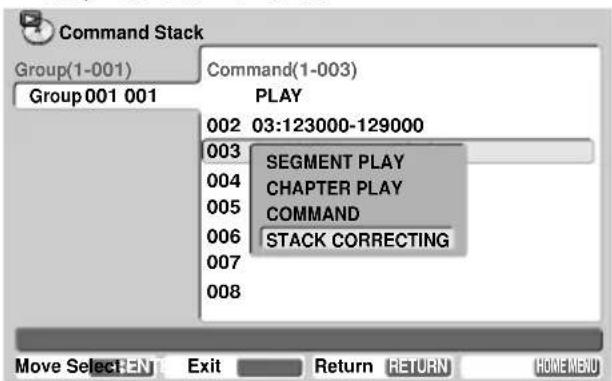 PIONEER DVD-V5000 - Example: To change audio setting from 2 to 1 on step 003 - 2