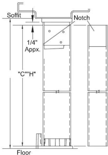 Soffit Notch 1/4" Appx. "C""H" Floor