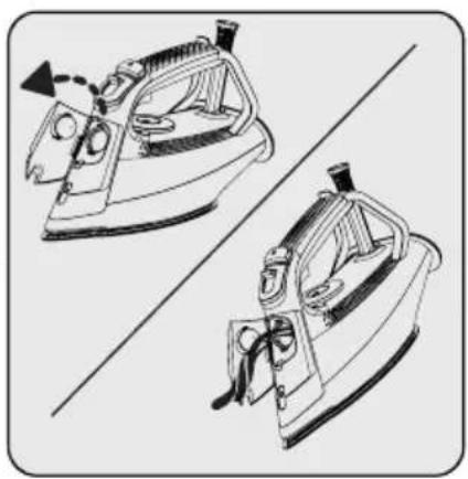 Illustration of two iron iron holders with different sizes and mounting points, shown in side-by-side line drawings (no text or symbols)