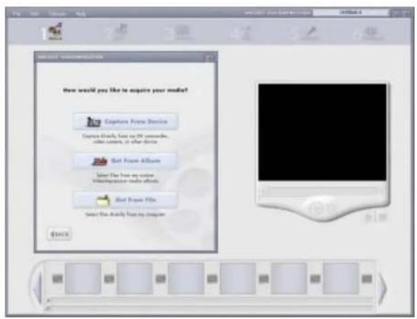 How would you like to acquire your media? Capture Image Device Capture Friendly Use on OFF console, white command, or other device Read Image Attribute Select the free use of video Internet access mode audio. Read Image File Select the Activity from my computer