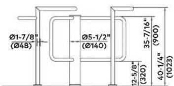 Ø1-7/8" (Ø48) Ø5-1/2" (Ø140) 35-7/16" (900) 12-5/8" (320) 40-1/4" (1023)