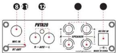 Pyle PVTA20 - Front and Back Panel - 2