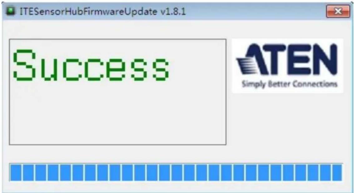 ITESensorHubFirmwareUpdate v1.8.1 Success ATEN Simply Better Connections