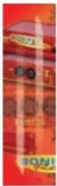 Abstract red and orange background with faint vertical lines and partial text (no readable symbols or readable characters)