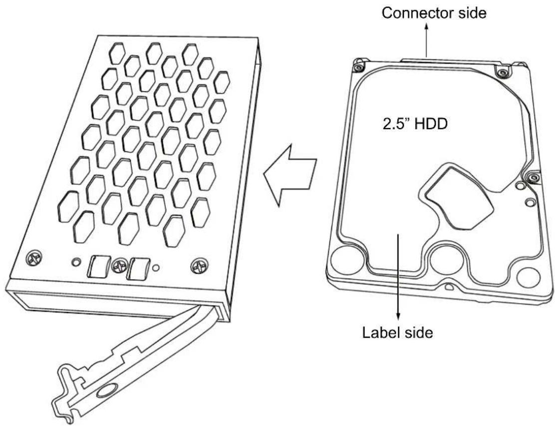 Connector side 2.5" HDD Label side
