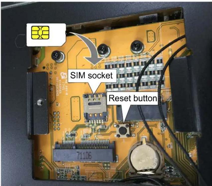 SIM socket Reset button