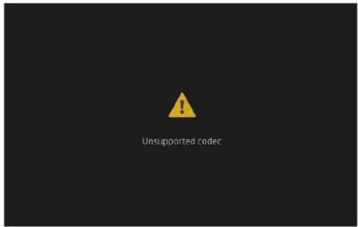 Unsupported codec
