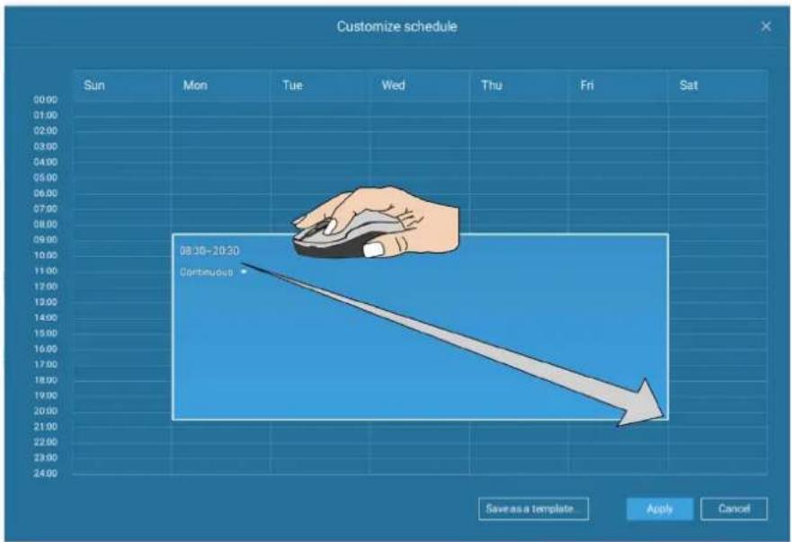 Customize schedule Sun Mon Tue Wed Thu Fri Sat 08:30-20:20 Continuous Save as a template... Apply Cancel