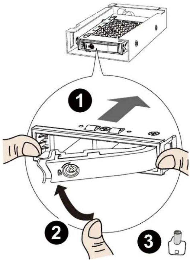 Diagram illustrating the working principle of an internal device, showing hand positioning and assembly steps with numbered annotations.