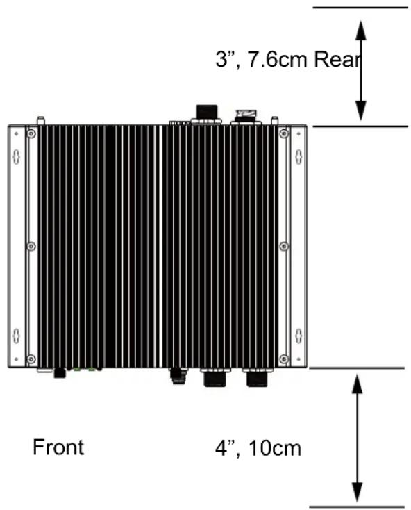 3", 7.6cm Rear Front 4", 10cm