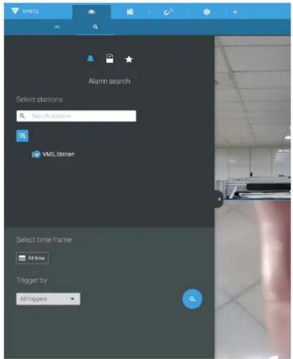 VASET2 Alarm search Select stations Search stations VMS.Station Select time frame All time Trigger by Alltriggers
