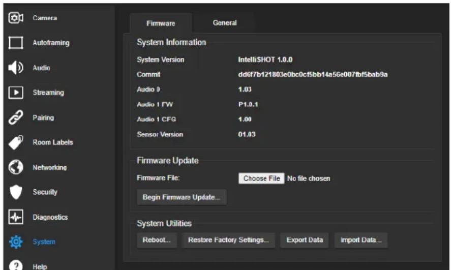 Vaddio IntelliSHOT - Restoring Default Camera Settings - 1