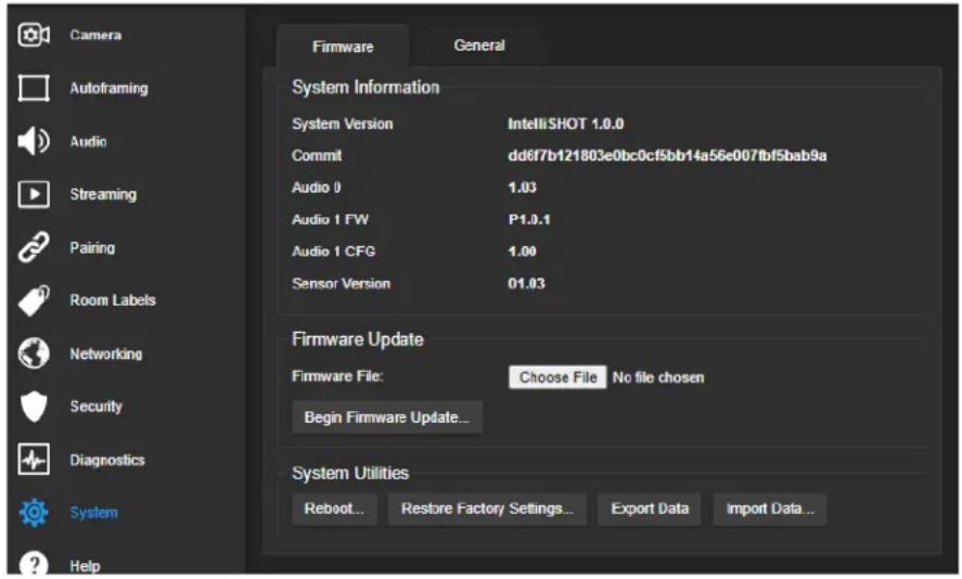Vaddio IntelliSHOT - To import a configuration file: - 1