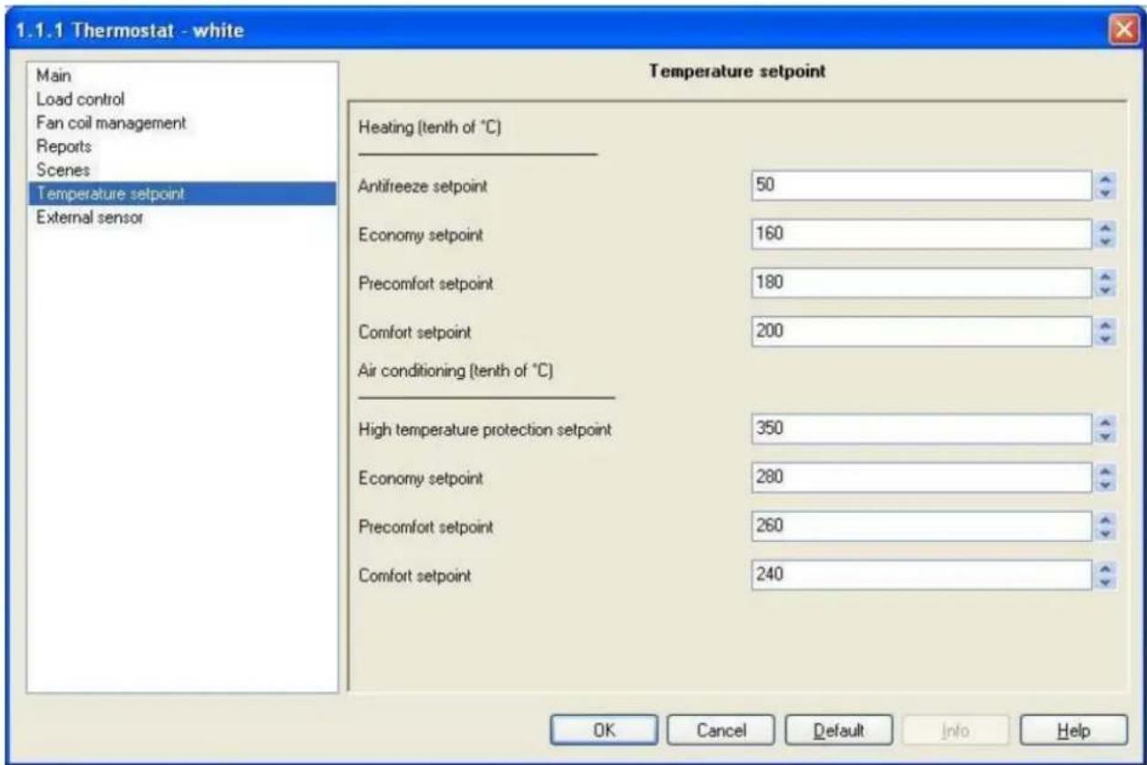 Gewiss GW10793 - "Temperature setpoint" menu - 1