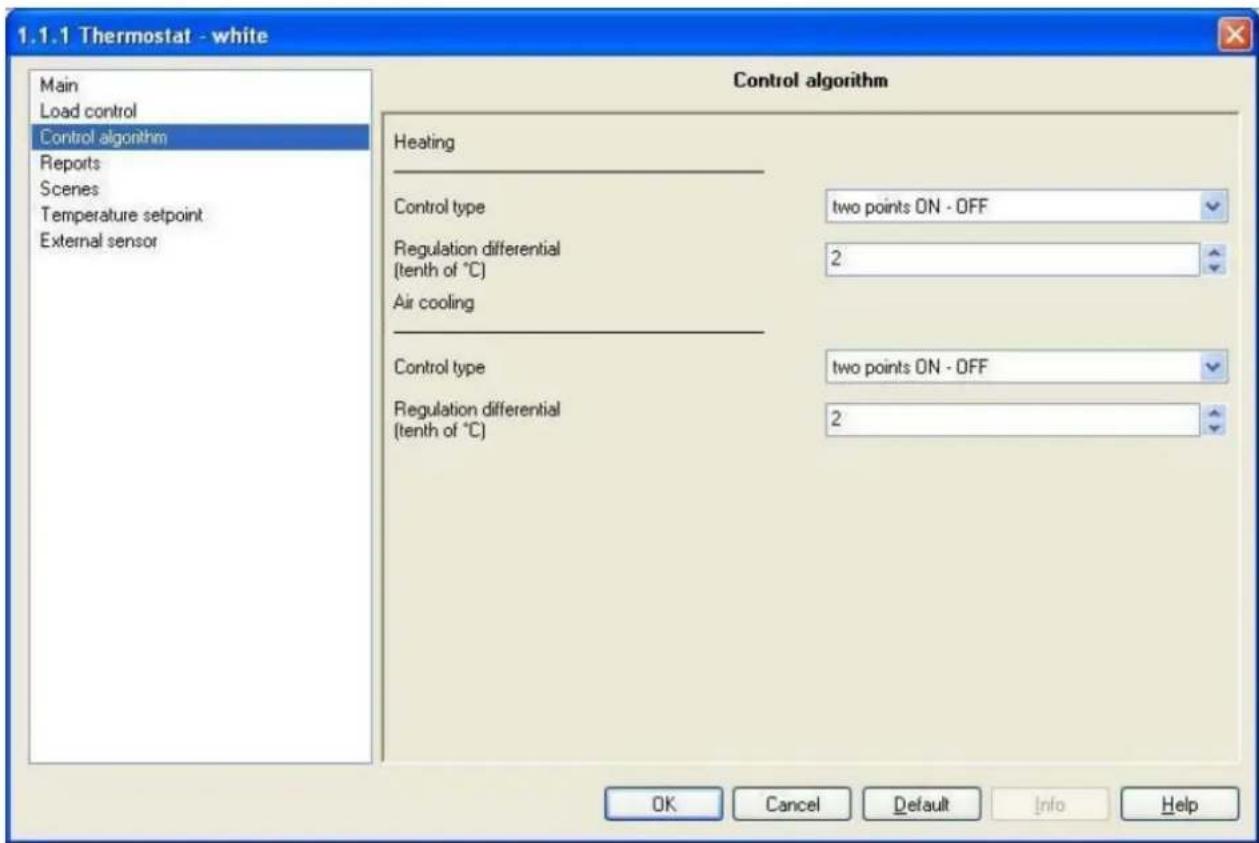 Gewiss GW10793 - "Control algorithm (1 bit)" menu - 1