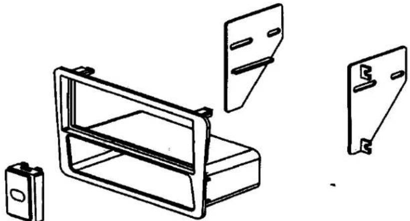 Technical line drawing of a battery housing with two side panels and a separate battery pack (no text or symbols)