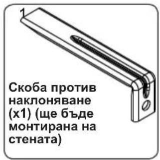 1 Скоба против наклоняване (x1) (ще бъде монтирана на стената)