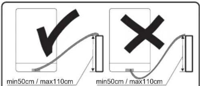 min50cm / max110cm min50cm / max110cm