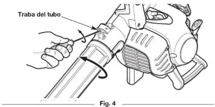 TROY-BILT TB27VH - Instalación del tubo inferior de la aspiradora - 1
