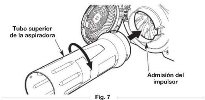 TROY-BILT TB27VH - Instalación del tubo inferior de la aspiradora - 4