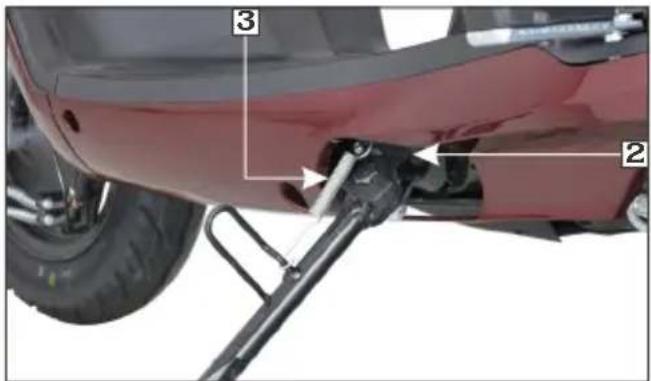 Technical diagram of a vehicle's lower body and suspension system with numbered components