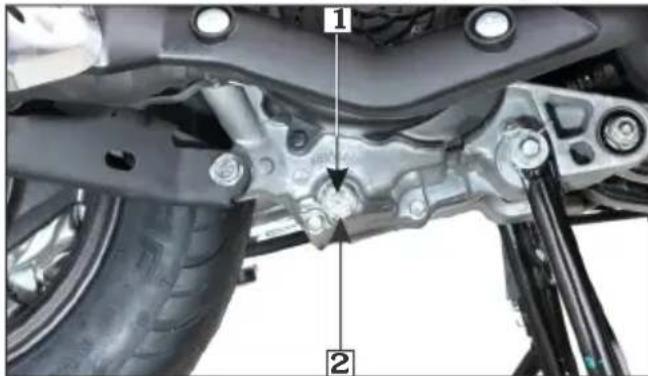 Technical diagram of a vehicle's lower body frame with labeled parts and structural annotations