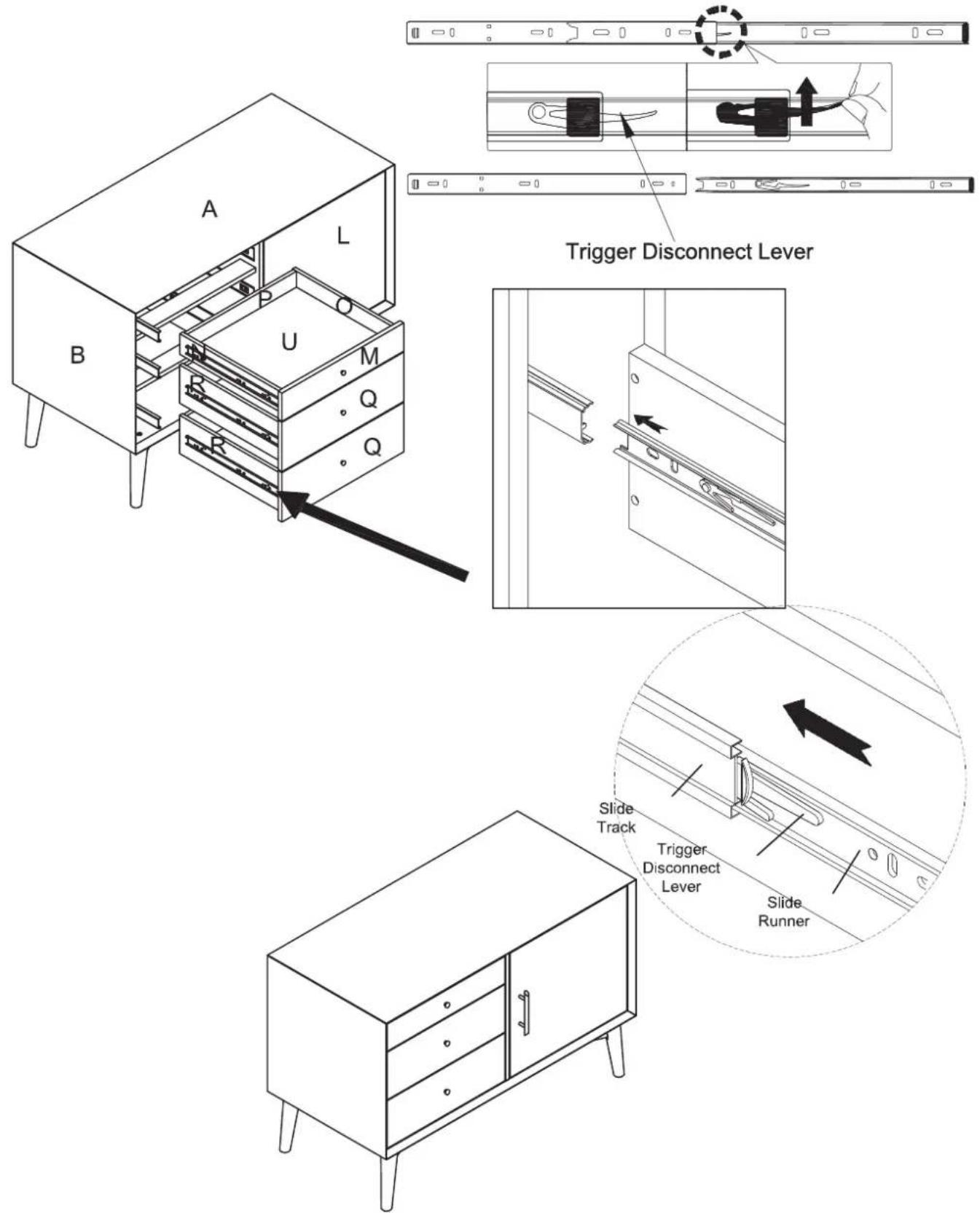 Crosley Landon CF1106 - Step 18. Slide completed drawers into place. - 1