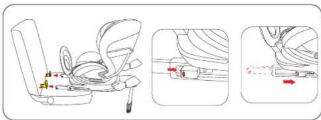 Technical diagram showing three-step car seat assembly and adjustment mechanism with Chinese annotations