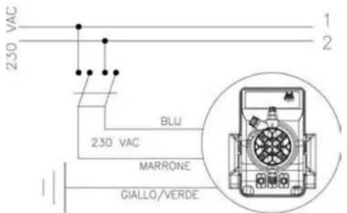 VAC 230 1 2 BLU 230 VAC MARRONE GIALLO/VERDE