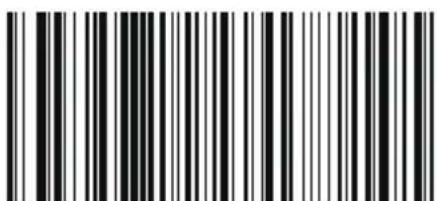 Black and white barcode image with vertical lines and dots, no readable text or symbols