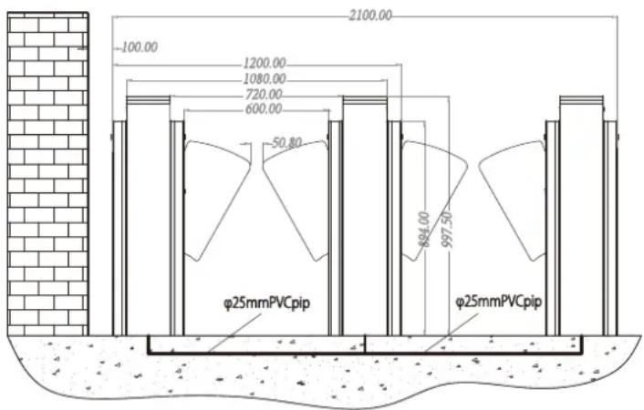 2100.00 -100.00 1200.00 1080.00 720.00 600.00 50.80 φ25mmPVCpip 894.00 997.50 φ25mmPVCpip