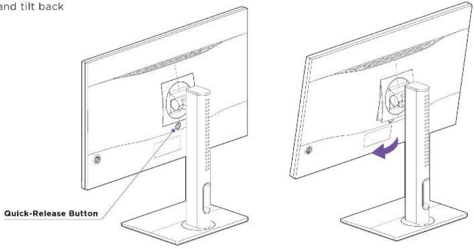 and tilt back Quick-Release Button