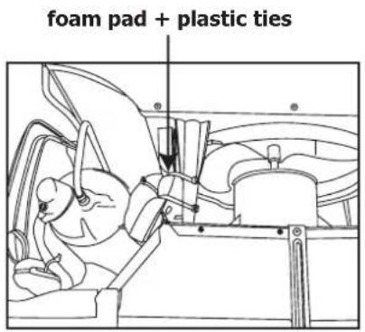 foam pad + plastic ties