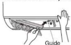 MITSUBISHI MSZ-GS35VFD - Put the vertical vanes back to their original positions correctly one by one, into their respective guide. - 1